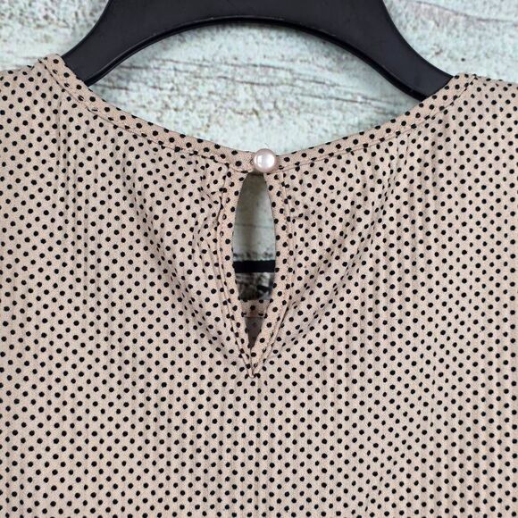 Adrianna Papell Polka Dot Flutter Sleeve Blouse Women’s Small - Picture 5 of 10